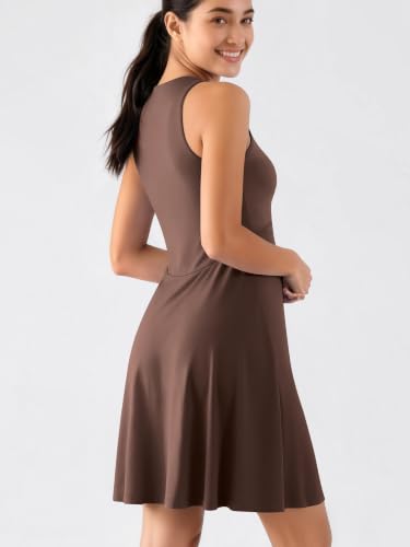 Image of ODODOS Casual Flare Tank Dress for Women Summer Sleeveless Sundress Mini Skater Dress