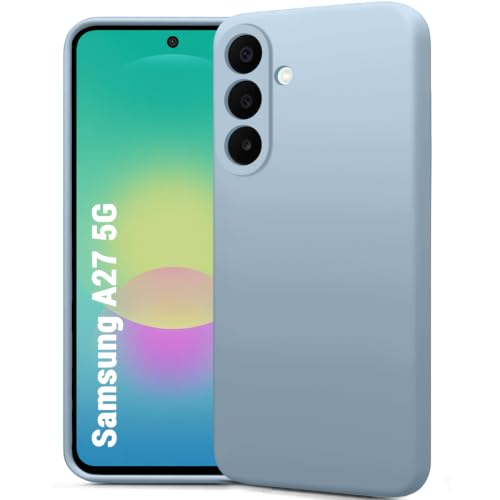 Image of TheGiftKart Genuine Liquid Silicone Back Cover Case for Samsung Galaxy A27 5G | Soft Micro-Fibre Lining Inside | Camera Protection Bump | Shockproof Back Cover Case for Samsung A27 (Silicone, Blue)