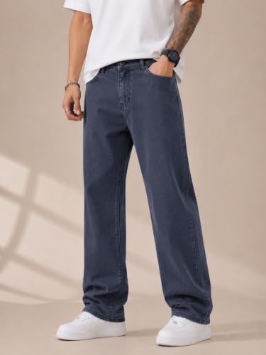Image of Men's Comfortable Casual Denim Jeans || Straight Fit (Jean) for Men || Regular Fit Mid Rise Flat Front Full Length Jeans for Men| Modern & Fashionable for Casualwear