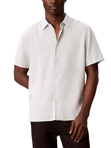 Calvin Klein Men's Short Sleeve Linen Classic Shirt
