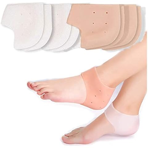 Silicone Gel Heel Sleeve, 4 Pairs Breathable Heel Cushion Plantar Fasciitis Insoles Back Foot Sleeve Wrap Gel Heel Pads for Fast Heel to Instantly Relieve Pain and Pressure Cover