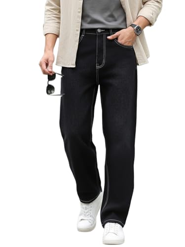 Image of Urbano Fashion Men's Loose Baggy Fit Washed Jeans Non-Stretchable