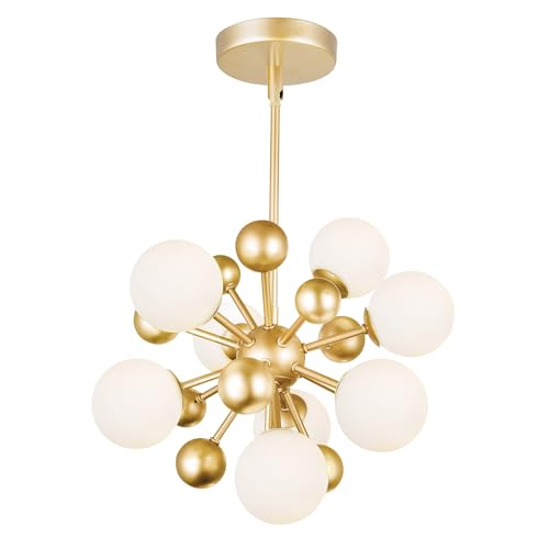 CWI Lighting 16'' Sun Gold Sputnik Chandelier for Bedroom, Kitchen,