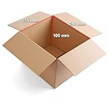 Material: Pappe Versandkartons Faltkarton 250 x 175 x 100 mm Versandkarton Versandhülsen Menge wählbar stabiler belastbar Versandhülse (50 Stück)