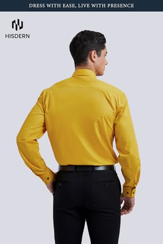 Image of HISDERN Mens Dress Shirt with Tie Pocket Square Set Classic Button Down Shirt Matching Tie Long Sleeve Shirts
