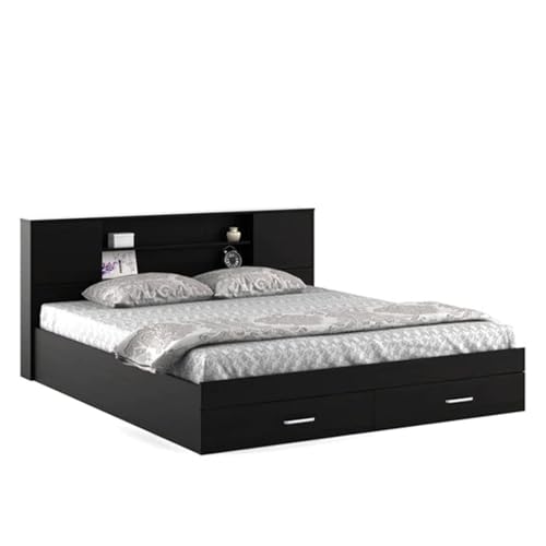 Image of Torque -Thomas Queen Size Bed with Box Storage for Bedroom (Light Brown)