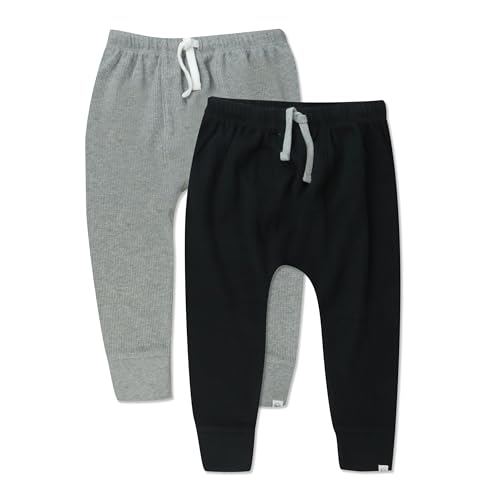 Image of HonestBaby Multipack Honest Pants Joggers Pull on 100% Organic Cotton for Infant Baby and Toddler, Boys, Girls, Unisex