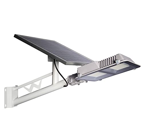 ELEDCO Farola Solar 100W, Foco LED, Panel Solar Orientable, Control Remoto, Sensor de Movimiento