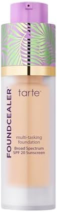 tarte Babassu Foundcealer Dewy Foundation Broad Spectrum SPF 20 Sunscreen – Foundation & Concealer in 1 with SPF, Vegan Skincare Makeup with Radiant Buildable Medium Coverage, Cruelty Free