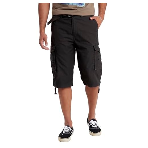Unionbay Men's Cordova Belted Cargo Short Messenger - 34 - Black