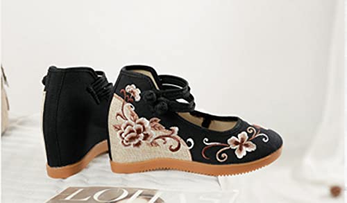 Embroidered Cloth Shoes Comfortable Round Toe Loafers Chinese Canvas Shoes Mary Jane Shoes3