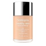 Neutrogena Healthy Skin Liquid Foundation Makeup with Broad Spectrum SPF 20 Sunscreen, Lightweight, Medium Coverage Makeup with Sunscreen and Pro-Vitamin B5, Nude 40, 1 fl. oz