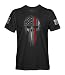 Thin Red Line USA Flag Firefighter Skull Men's T Shirt (L)