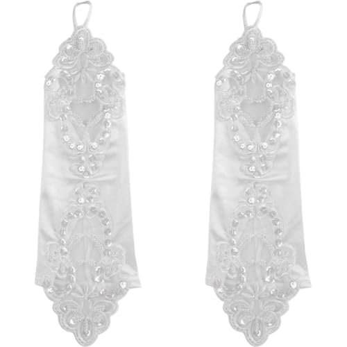 Flower Girls Lace Gloves Long Fingerless Gloves Mittens Lace Princess Dress Gloves Girls First Communion Gloves for Girls