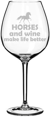 Vista 3 de Copa de vino cáliz caballos y vino hacer la vida mejor, Glass