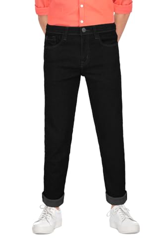 Image of Allen Solly Boys' Skinny Fit Jeans | Slim Denim Pants | Comfortable All-Day Feel | School & Casual Wear