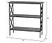eHomeProducts Weathered Grey Oak Finish 3-Tier Metal X-Design Bookcase Bookshelf Console Sofa Table