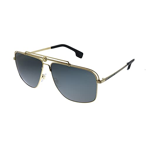 Versace Man Sunglasses Gunmetal Frame, Light Grey Mirror Black Lenses, 61MM