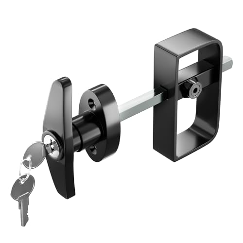 KABMOZ Shed Door Latch,2 Keys,Shed Door T Handle Lock,5-1/2