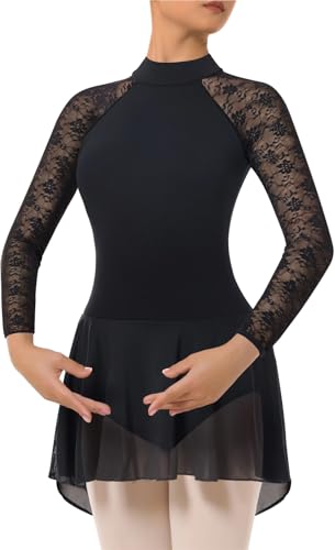 Justaucorps de danse haut de gamme avec dentelle fine pour adulte