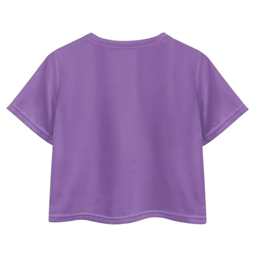 Image of Girls Crop Tees Crew Neck Casual Short Sleeve T Shirts Kids Loose Soft Comfortable Tees Blouses Shirt for Little Girl
