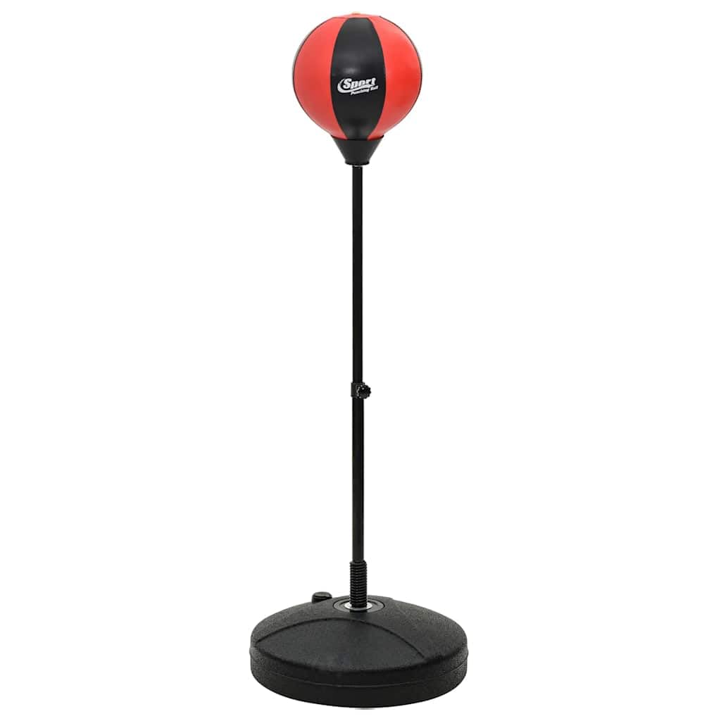 Palla da boxe con supporto in acciaio, regolabile in altezza 81-122 cm, guanti e pompa inclusi, ideale per allenamento di boxe, allenamento con forza e percussioni in casa, studio, cantina