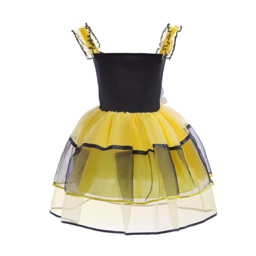 Disfraz completo de abeja con alas y diadema para niñas 6-7 miniatura 2