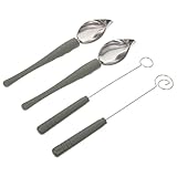 VANZACK Edelstahl Saucenmallöffel 4 Stück mit Langem Griff für Kuchen Dekorieren und Schokoladen Dip Küchenwerkzeuge