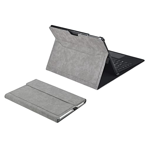Case Cover for Microsoft Surface pro 11 & pro10 /9/8 Tablet,13 Inch PU Leather Shell Compatible with Type Cover and Stylus Holder (Grey)