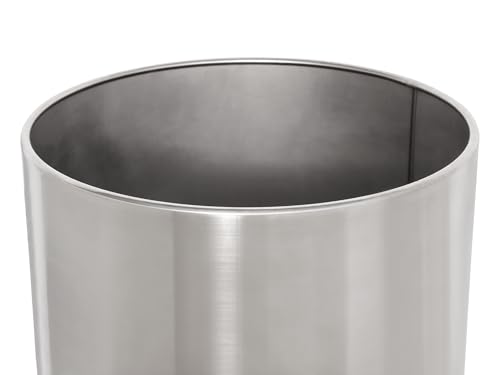 Image of Thornton Single Layer Hotel Waste Trash Can in Brushed Steel, 9.5Qrts