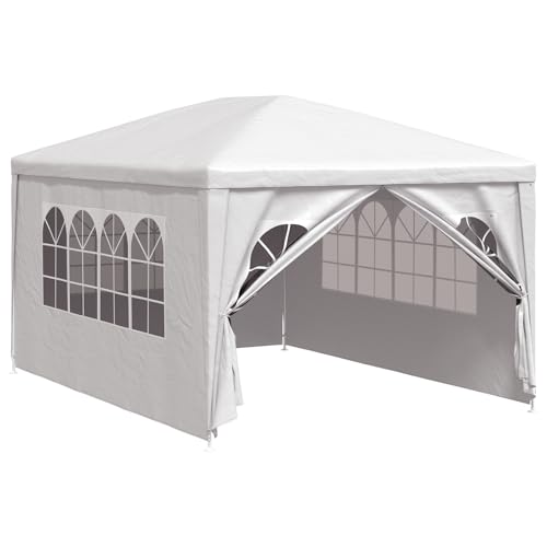 vidaXL Partyzelt 3x4m Weiß Gartenzelt Zelt Festzelt Bierzelt Pavillon Garten vidaXL Partyzelt 3x4m Weiß Gartenzelt Zelt Festzelt Bierzelt Pavillon Garten