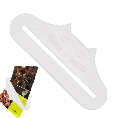 Presse-alimentation pour animaux de compagnie – Distributeur de cuillères pour chat imprimé en 3D, mangeoire pour sac de sauce alimentaire humide pour...