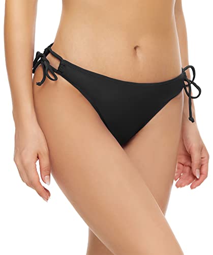 Bellecarrie Women's Tie Side Bikini Bottoms Mid Rise String Bathing Suits Bottom…3