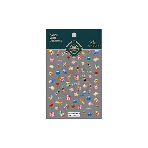 Image of 5D Embossed Summer Nail Stickers Colorful Cartoon Nail Art Decals Fish Crab Nail Stickers for Nail Art Self Adhesive Cute Swimming Design Manicure Supplies Charm for Women DIY Decorations Accessories