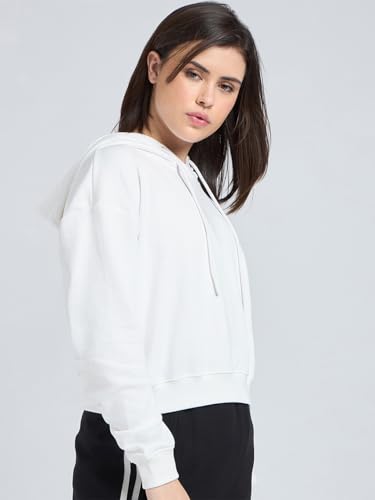 Image of Bewakoof Women's Solid Oversized Fit Full Sleeve Hooded Polycotton Hoodies