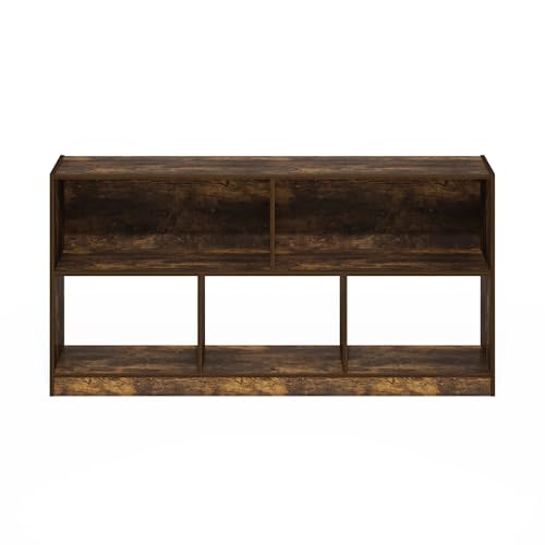 Image of Furinno DALY Book Shelf, 5-Cube Bookshelf, Horizontal Cube Storage Organizer Bookcase, 10.9 x 47.2 x 23.6, for Living Room, Bedroom, Home Office, Amber Pine
