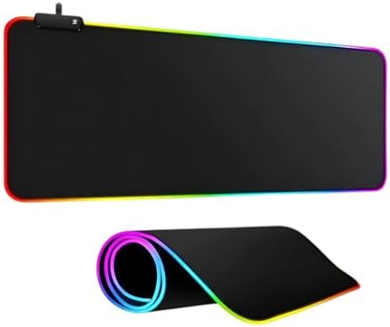 Mouse Pad Gamer RGB Led 80x30 Grande Speed Antiderrapante Base Em...