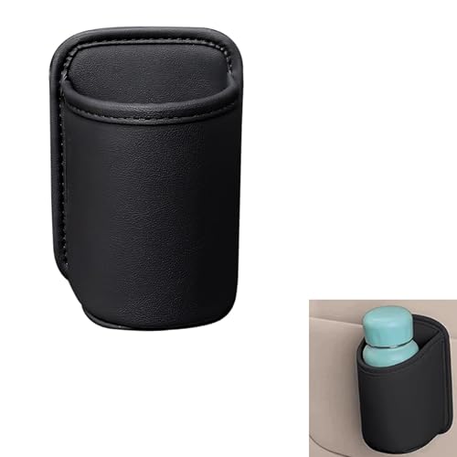 Portavasos para auto de piel sintética negra miniatura 1