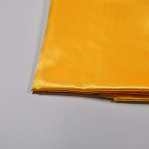Image of Charmeuse Satin Yellow Fabric, 60 inch Wide, Silky, for Wedding,Bridal,Decoration, Fashion,Apparel Crafts by 1Yard