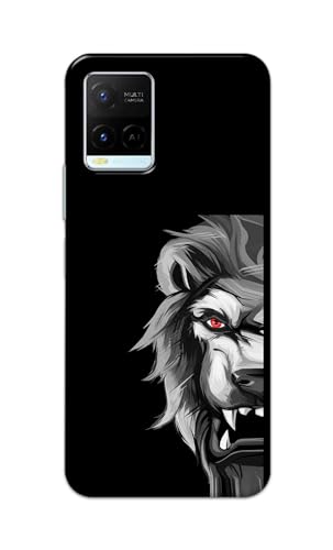 Image of PRINTFIDAA Printed Hard Back Cover Case for Vivo Y21 | Y21T | Y21s | Y21e | Y21A | Y21G | Y33S | Y33T | Y32 | Vivo T1x Back Cover (Angry Lion) -112