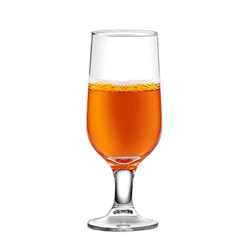 Umi.by Amazon Bicchieri in Vetro 260ml Set da 6 Bicchieri da sidro senza piombo Trasparente Forma tumbler alti ideali per acqua succhi e birra per casa bar e ristoranti