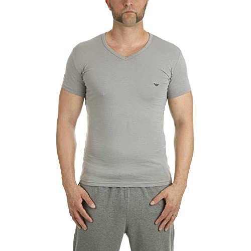 Emporio Armani CC717 111512 T shirt Uni Manches courtes Homme NeroGrigio Large Taille fabricant: lot de 2 - vue 3