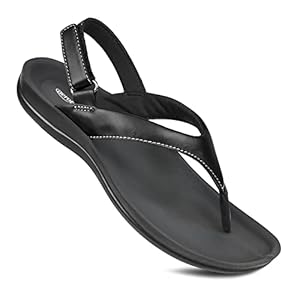 AEROTHOTIC Comfortable Arch Support Slingback Flats for Women Sandals Cute Soft T-Strap Toe Post Casual Fashion Dressy Flip Flops Vacation Essentials