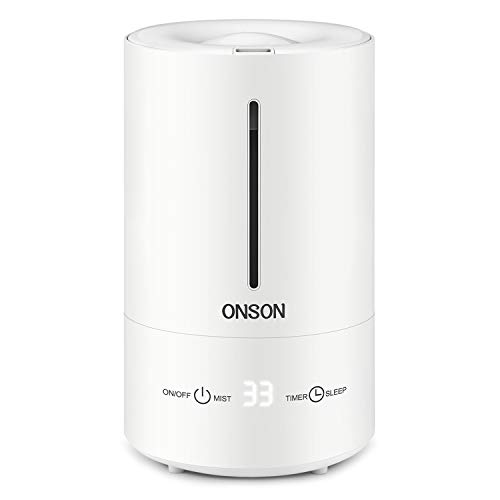 ONSON Cool Mist Humidifiers,4.5L Top Fill Ultrasonic Whisper-Quiet Humidifiers for Bedroom with Humi - //coolthings.us