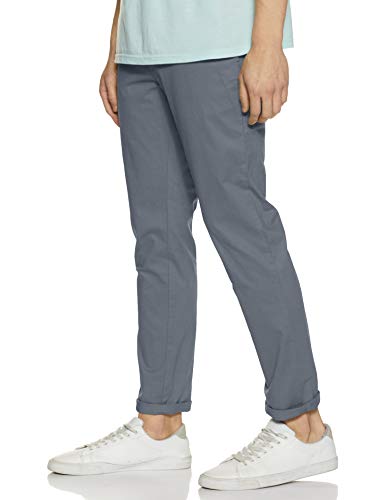 Image of Marks & Spencer Mens Solid Mid Rise Slim Fit Chinos