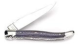 Klinge: 10 cm glänzend LAGUIOLE en Aubrac Taschenmesser L0212KBIF 12 cm Messer, Griff Blaue Platane, Backen und Klinge glänzend