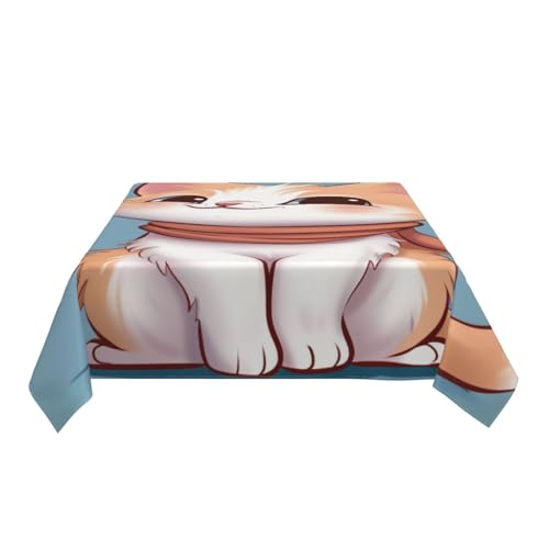 Nappe résistante à l'eau imprimée chat 183 x 137 cm lavable - 6