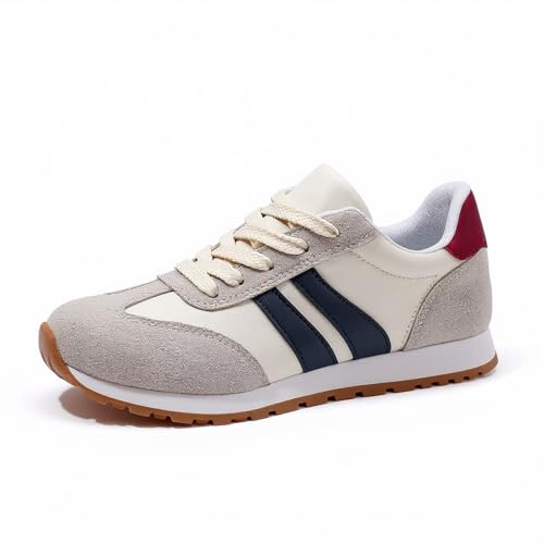 SCBFDI Chaussures De Securite Femmes Chaussures Femme Confort, Baskets À Lacets en Synthétique avec Semelle Antidérapante Et Détails Métallisés pour Usage Loisirs Bleu 39