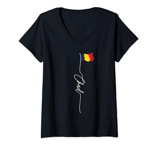 Chad, bandera chadiana, África del Chad, bandera del Chad Camiseta Cuello V