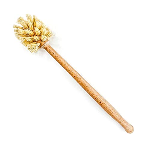 husMait Extra Long Wooden Handle Bottle Brush - 14 Inch Water Bottle Cleaner with Strong Bristles...